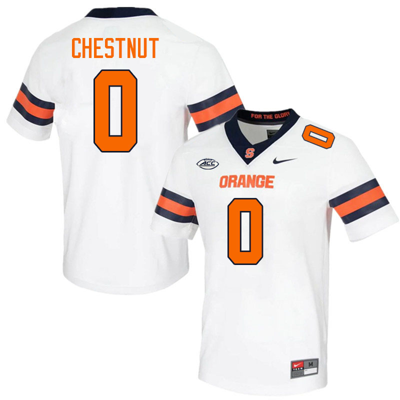 Syracuse Orange #0 Duce Chestnut College Football Jerseys Stitched-White